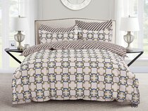 Комплект постельного белья CA-7-640 Дуэт Сатин печатный с наволочками 70х70х2шт.+ 50х70х2шт. - АльВиТек