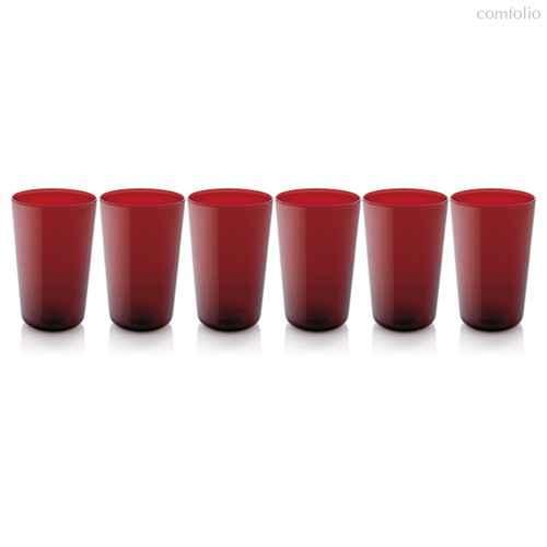 Набор стаканов для воды IVV Легкость 450 мл, красный, 6 шт, п/к - IVV