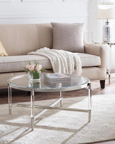 Серебряный кофейный стол Шэрон, цвет серебряный - Louvre Home