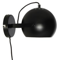 Лампа настенная Ball с подвесом, черная матовая, черный шнур - Frandsen