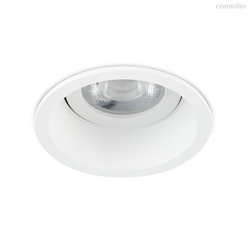 LED, Basis, светильник встраиваемый поворотный, 7Вт, 3000К, 569Лм, 50°, D84*H54мм, IP20, PF 0, 9, Ra90, белый RAL9003, источник питания в комплекте - Donolux