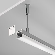 Алюминиевый профиль накладной-подвесной 20?20 (Серебро, 2 м), ALM-2020B-S-2M