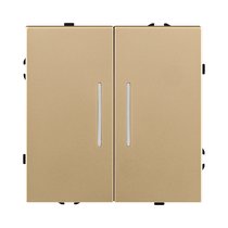 Выключатель 2-клавишный 10А/250В с LED подсветкой, золотой Kollinger Eclipse EC-010GD - Kollinger