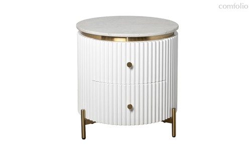 Тумбочка 2 ящика с мраморной столешницей d51x55см - Garda Decor