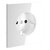 Накладка для розетки с заземлением и защитными шторками, S70 белый глянцевый - Voltum
