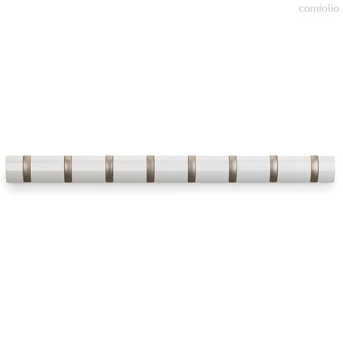 Вешалка настенная горизонтальная Flip 8 крючков белая - Umbra