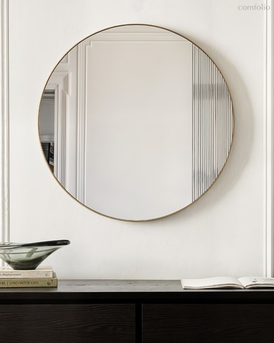 Круглое зеркало в раме Нолан - S, цвет золотой - Louvre Home