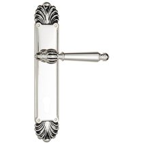 Дверная ручка Venezia Pellestrina CYL на планке PL87 натуральное серебро + черный - Venezia Collezione