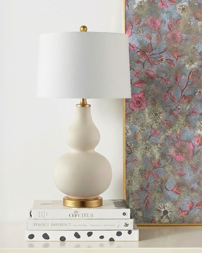 Бежевая настольная лампа Мерсер, цвет кремовый - Louvre Home