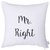 Чехол для подушки "Mr. Right", 43х43 см, P702-7019/1, цвет молочный, 43x43 - Altali