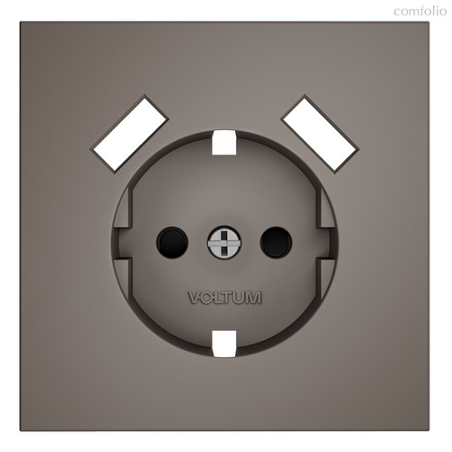 Накладка для розетки с заземлением и защитными шторками, с USB A+A, S70 капучино - Voltum