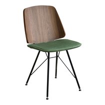 Стул E9.6 (орех / зелено-голубой FiberGuard) - Ellipse