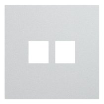 Лицевая панель для двойной информационной розетки 35442 SV, серебро - Rikett