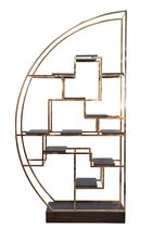 Стеллаж-полусфера роз. золото/темн. шпон 120x45x230см - Garda Decor