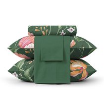 Комплект постельного белья "Verossa" Сатин 2,0СП Wild tulip, цвет зеленый, 2-спальный - Nordtex