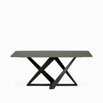 Обеденный стол Como 180х90, цвет матовый черный/черный - Cosmo