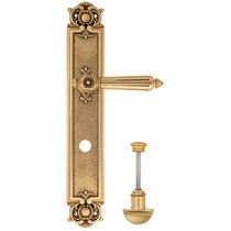 Дверная ручка Venezia Castello WC-2 на планке PL97 французское золото + коричневый