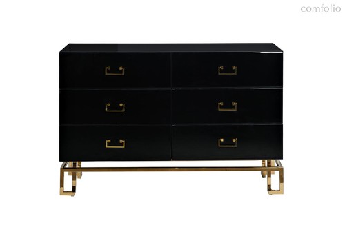Комод черный 6 ящиков 120x42x82см - Garda Decor