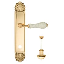 Дверная ручка Venezia Colosseo белая керамика паутинка WC-2 на планке PL87 полированная латунь - Venezia Collezione