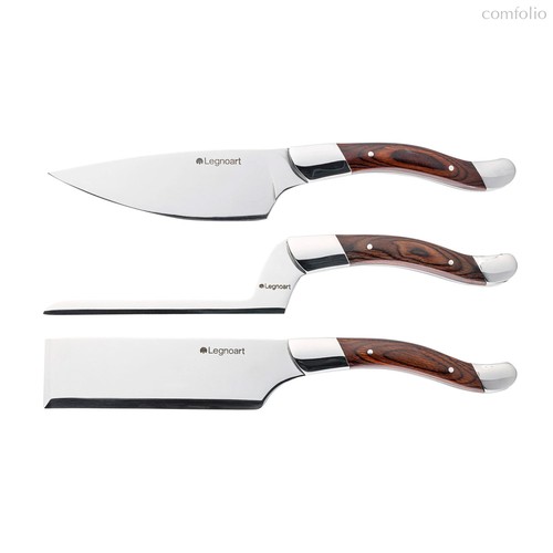Набор ножей для сыра Legnoart Fromager, 3 предмета, ручки из темного дерева, деревянная коробка - Legnoart
