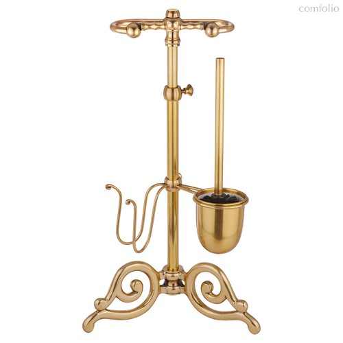 Стойка с ёршиком в ванную комнату, цвет латунь, цвет Состаренная латунь - Covali