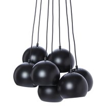 Люстра Ball, 7 плафонов, 120 см, черная матовая, черный шнур