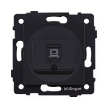 Розетка Ethernet RJ45 Cat.6, черный матовый Kollinger REA-018BM для Aspekt, Eleganz, Reflex - Kollinger