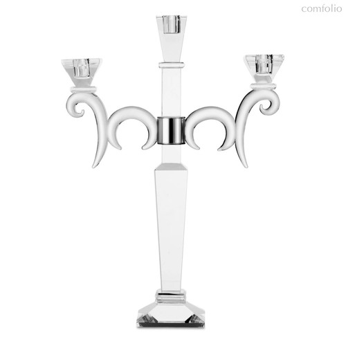 Канделябр на 3 свечи Decor de table Хрустальное вдохновение 28х40 см, хрусталь бессвинцовый, п/к - Decor De Table
