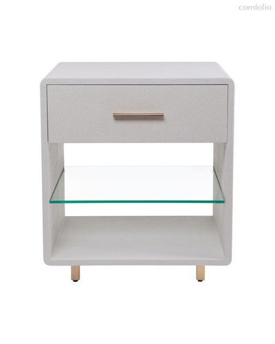 Бежевая прикроватная тумба с фактурной отделкой Тейт, цвет бежевый - Louvre Home