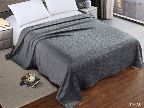 Плед 150/PAL-011 Ла ФорЕста 150х200 однотонный с тиснением микрофибра - АльВиТек