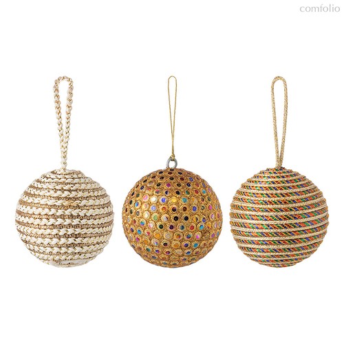 Набор ёлочных украшений Disco balls из коллекции New Year Essential, 3 шт. - Tkano