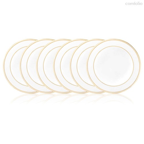 Набор тарелок суповых Lenox Федеральный, золотой кант 23 см, фарфор, 6 шт, 23 см - Lenox