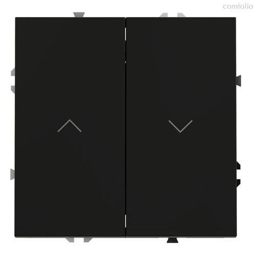 Выключатель встраиваемый VOLTUM S70 для жалюзи 10А, черный матовый - Voltum