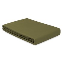 Простыня из сатина из коллекции Meditation, olive, 240х270 см - Tkano