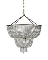 Большая золотая люстра Карла со стеклянными бусами