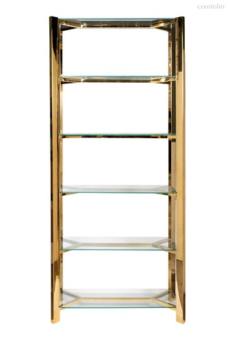 Стеллаж стекло прозр/золото 80x35x180см - Garda Decor