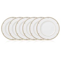 Набор тарелок акцентных Lenox Федеральный,золотой кант 23см, фарфор, 6шт