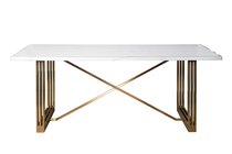 Стол обеденный белый / браш. золото 200x100x76см - Garda Decor