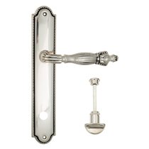 Дверная ручка Venezia Olimpo WC-2 на планке PL98 натуральное серебро + черный - Venezia Collezione