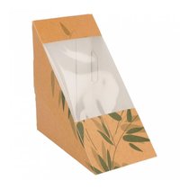 Коробка картонная для двойного сэндвича с окном 12,4*12,4*7,3 см, 100 шт/уп, Garcia de P - Garcia De Pou