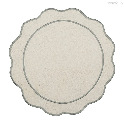Салфетка под приборы Anemone из коллекции Trendy Ruffles, ?38 см, серый - Tkano