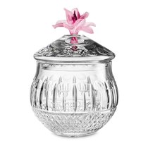 Конфетница с крышкой Decor de table Париж Магнолия 23,5х17,5 см, хрусталь, цветок розовый - Decor De Table
