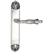 Дверная ручка Venezia Olimpo на планке PL87 натуральное серебро + черный - Venezia Collezione