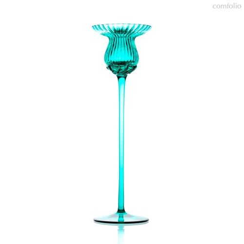 Подсвечник Anna Von Lipa 25 см, стекло хрустальное, бирюзовый - Anna Von Lipa