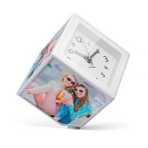 Держатель-часы для фотографий вращающийся Photo-Clock 10x10, цвет белый - Balvi