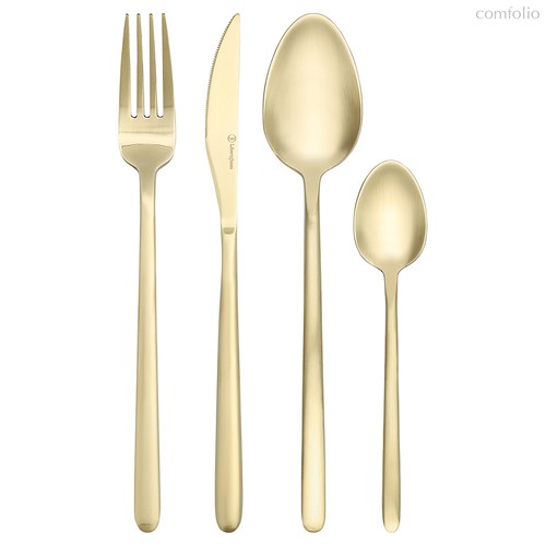 Набор столовых приборов Pure, золотистые матовые, 24 пред. - Liberty Jones