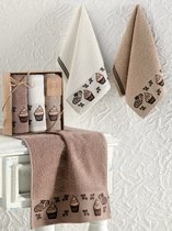 Кухонные полотенца махровые "KARNA" жаккард CUPCAKE 30x50 см 1/3 - Bilge Tekstil