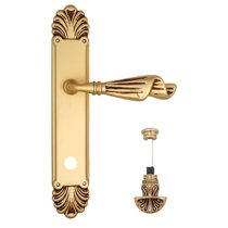 Дверная ручка Venezia Opera WC-4 на планке PL87 французское золото + коричневый - Venezia Collezione