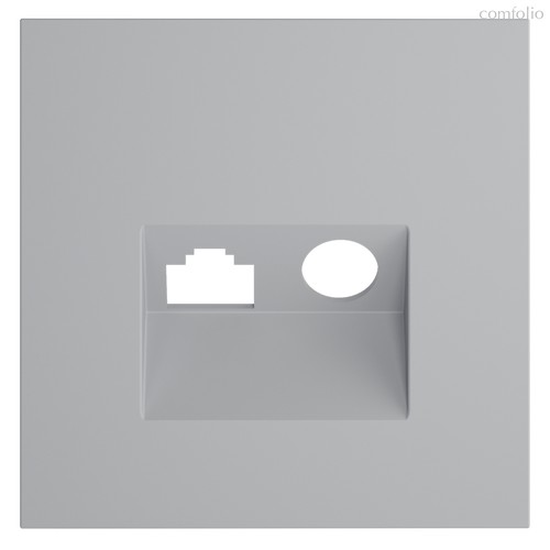 Накладка для розетки TV+RJ45 кат. 6, S70 серый - Voltum