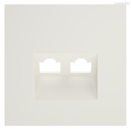 Накладка для розетки компьютерной двойной RJ45+RJ45 кат.6, S70 хлопок - Voltum